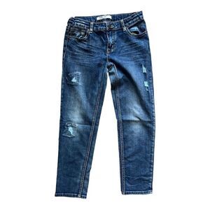 Girls Vigoss Pre Vintage 2008 Distressed Skinny Jeans Adjustable Tab Waist - 14